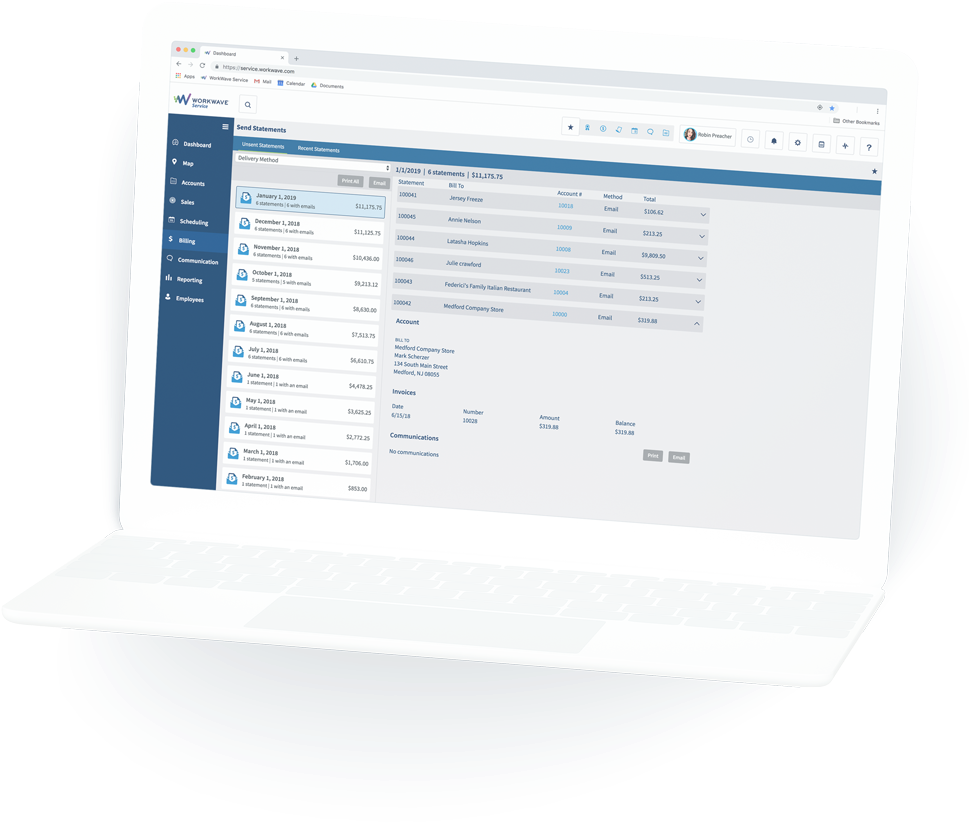 Laptop Screen Displaying Data Management Software