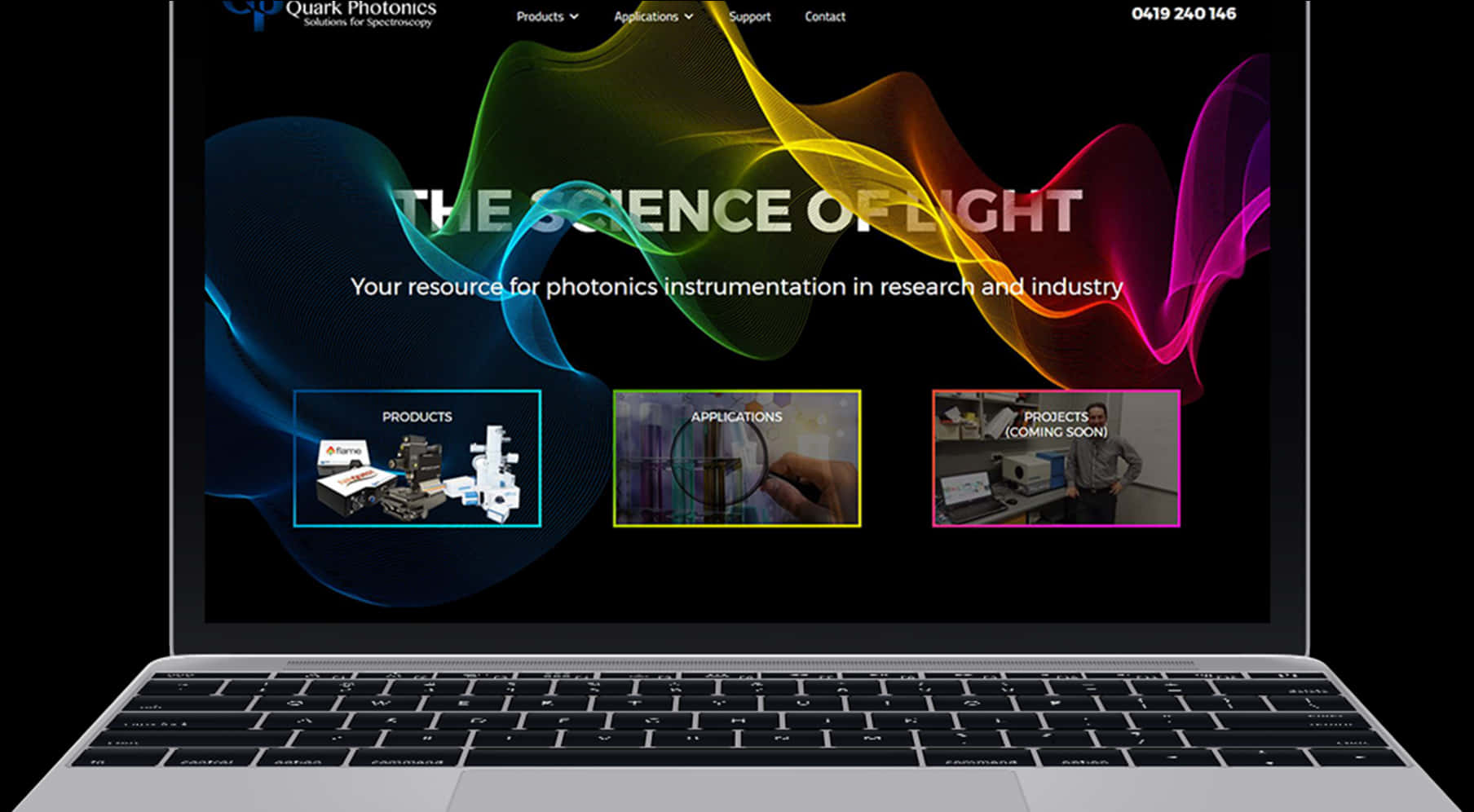 Laptop Screen Displaying Photonics Website