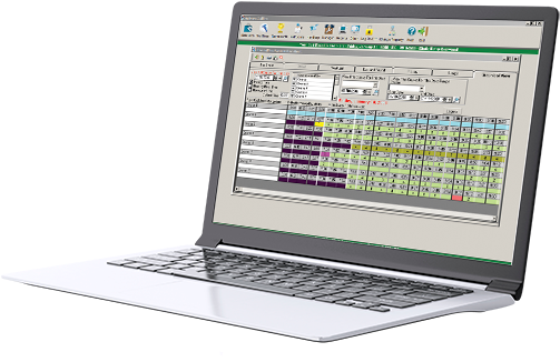 Laptopwith Spreadsheet Display