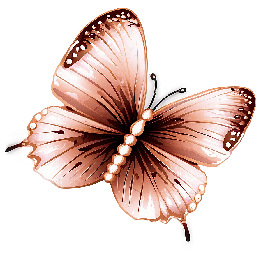 Large Rose Gold Butterfly Png 06282024