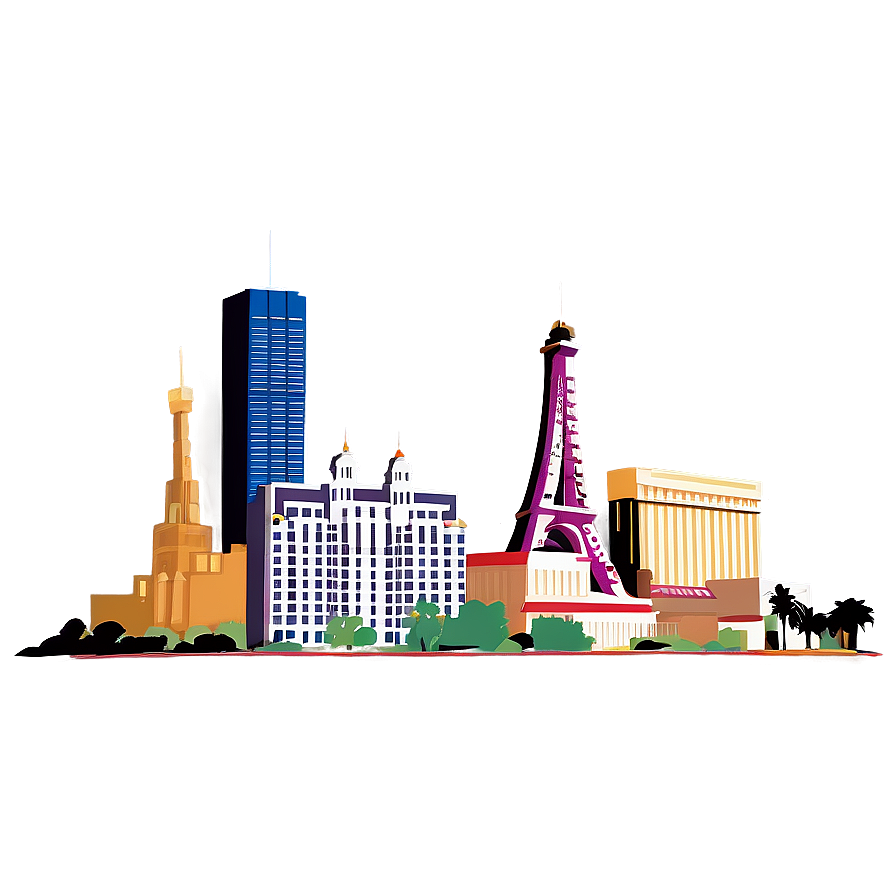 Las Vegas Skyline Drawing Png Ura2