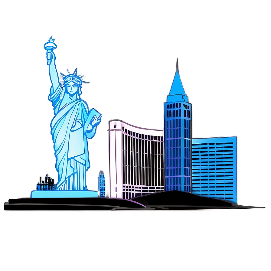 Las Vegas Skyline Drawing Png Wdj14