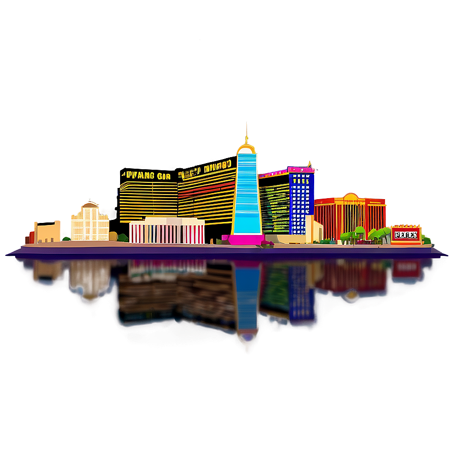 Las Vegas Skyline Night View Png Oyg42