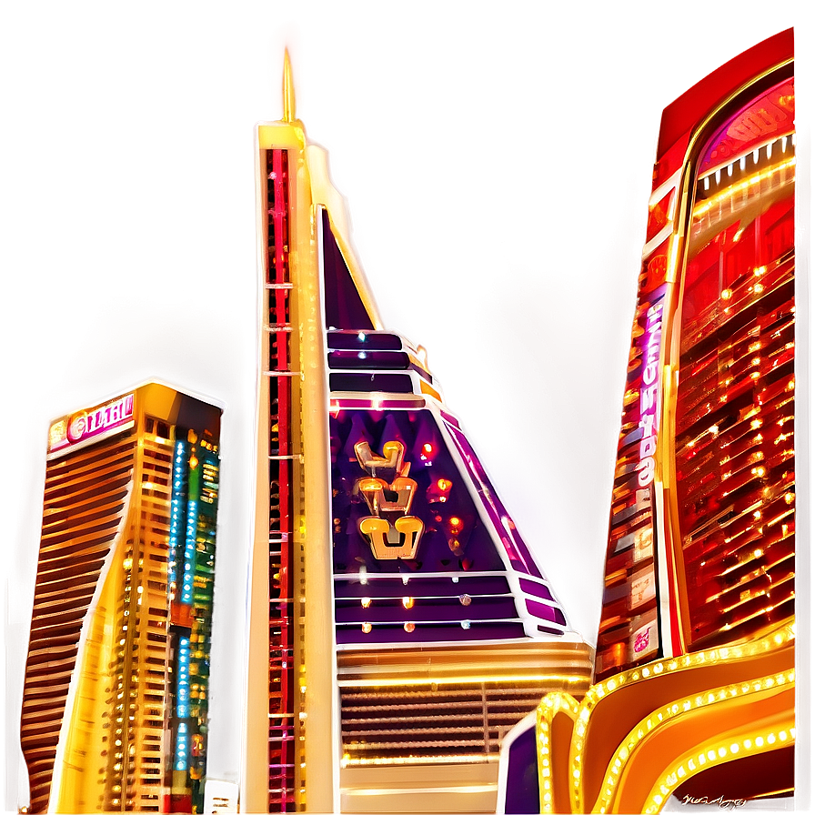 Las Vegas Skyline Night View Png Sul15