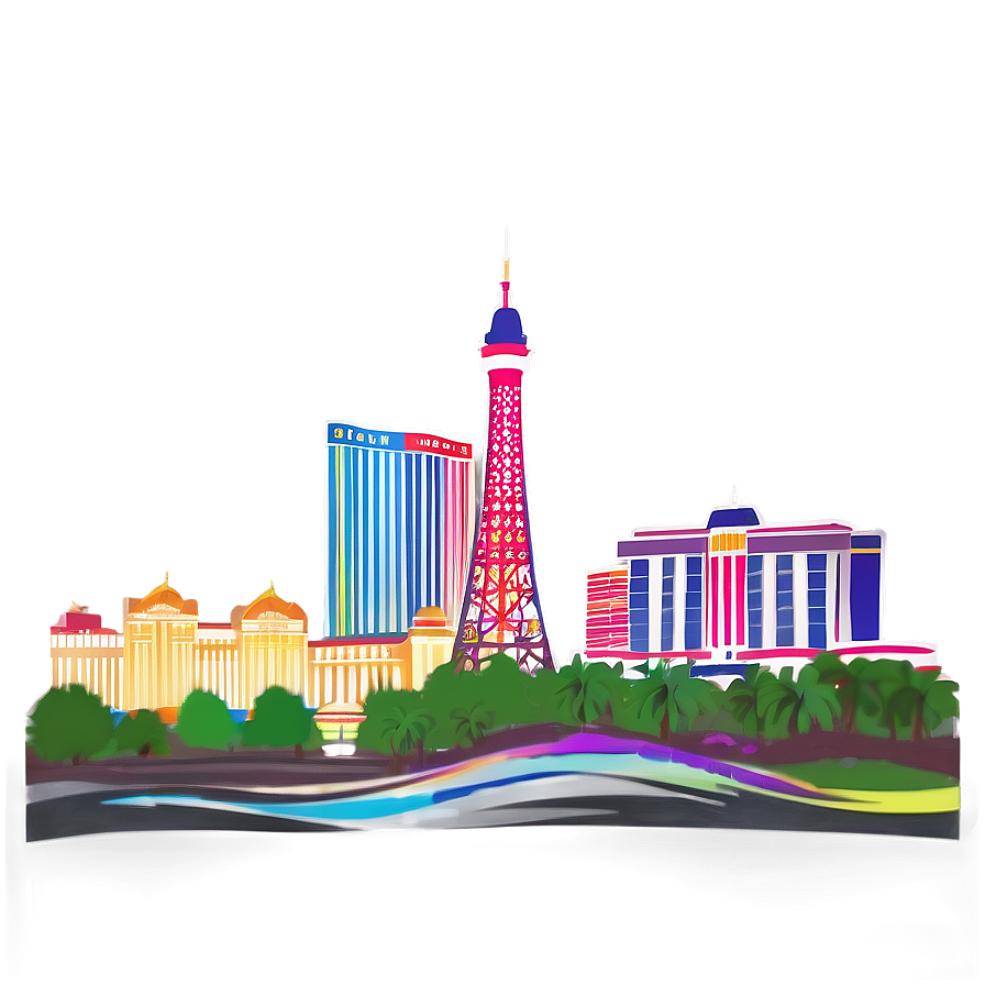 Las Vegas Skyline Silhouette Png 80