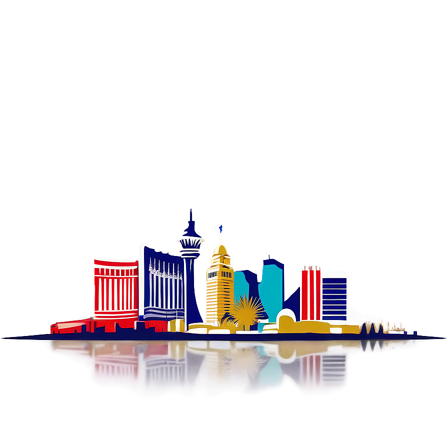 Las Vegas Skyline Silhouette Png Tbw78