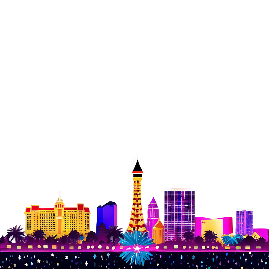 Las Vegas Skyline With Stars Png 29