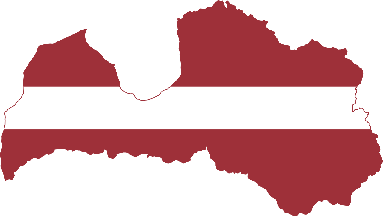 Latvia Map Flag Silhouette