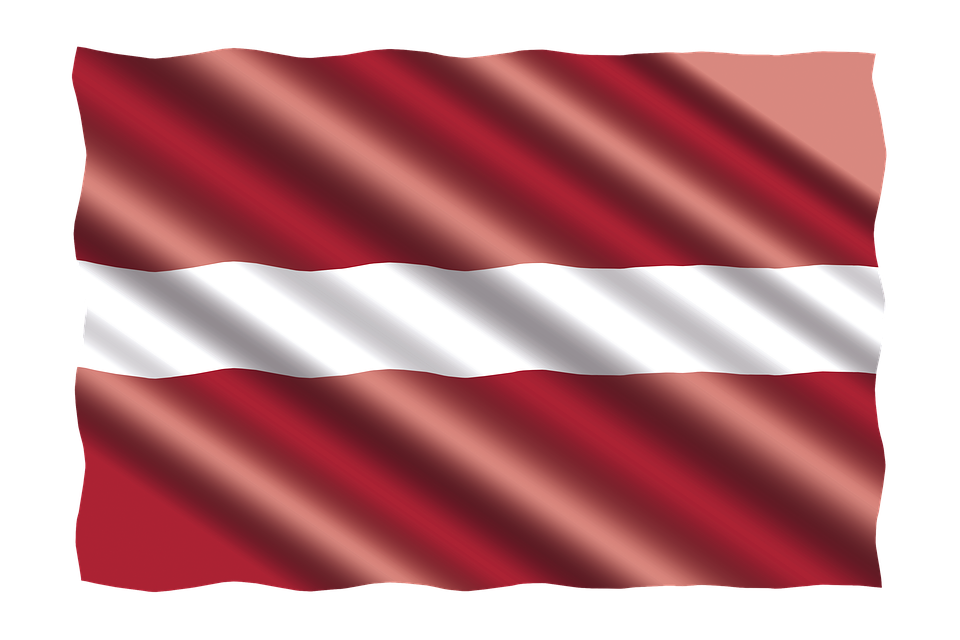 Latvian National Flag Waving