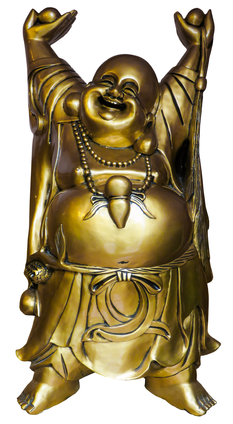 Laughing Buddha Statue Golden Finish.png