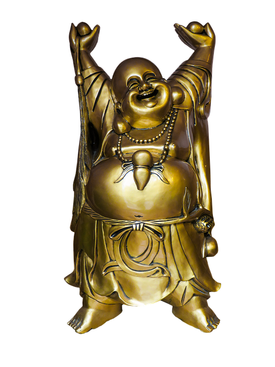 Laughing Buddha Statue Joyful Pose