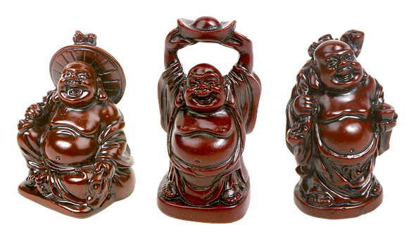 Laughing Buddha Statuettes Triad