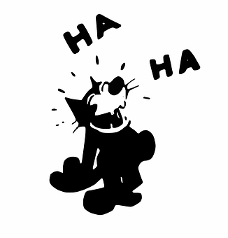 Laughing Cartoon Cat Illustration