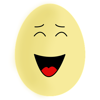 Laughing Egg Emojion Black Background