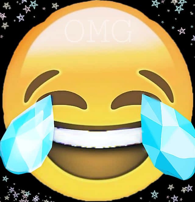 Laughing Emoji With Tearsof Joyand Diamonds