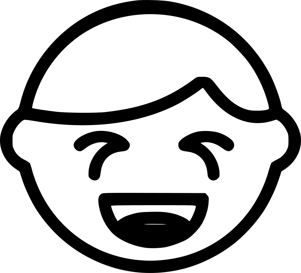 Laughing Face Emoji Line Art