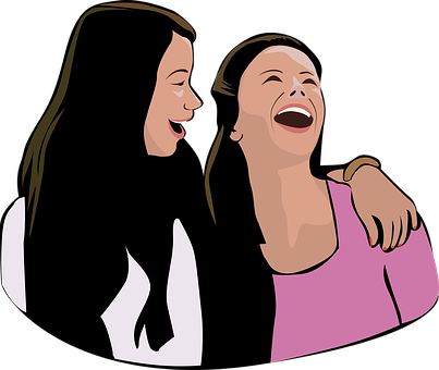 Laughing Friends Vector Illustration