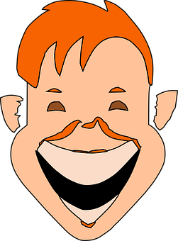 Laughing Redhead Cartoon Face