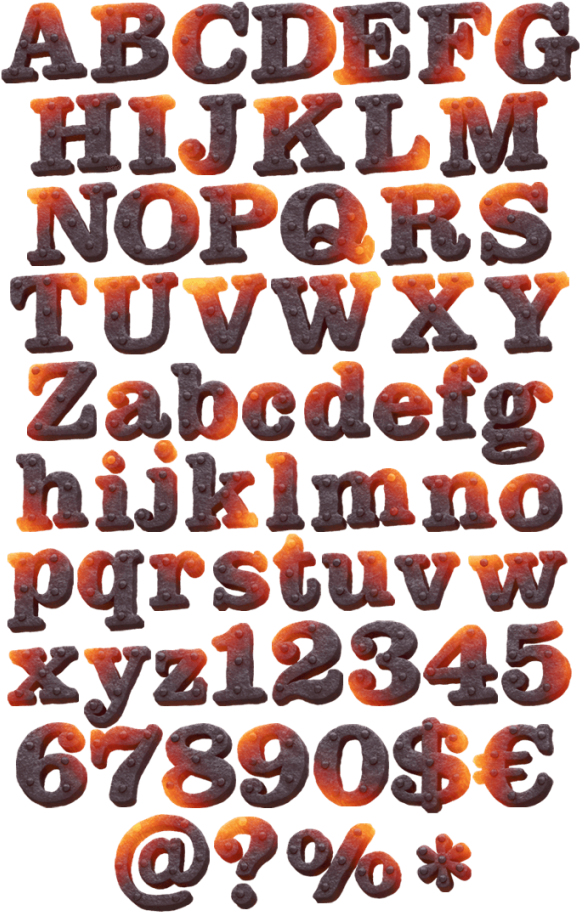 Lava Style Alphabet Font