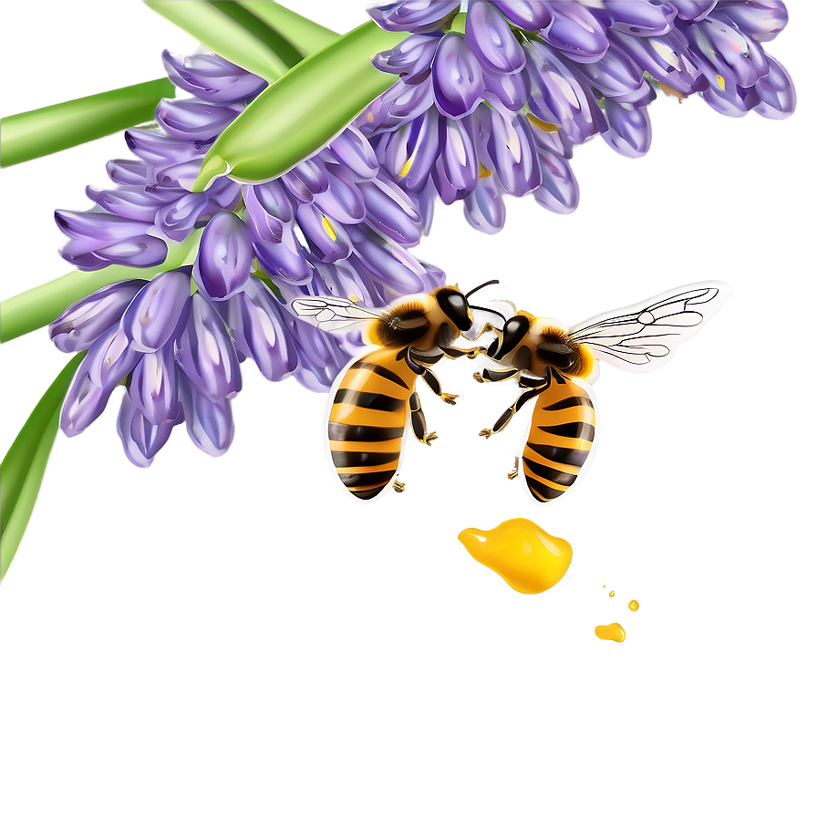 Lavender And Bees Scene Png Imj33