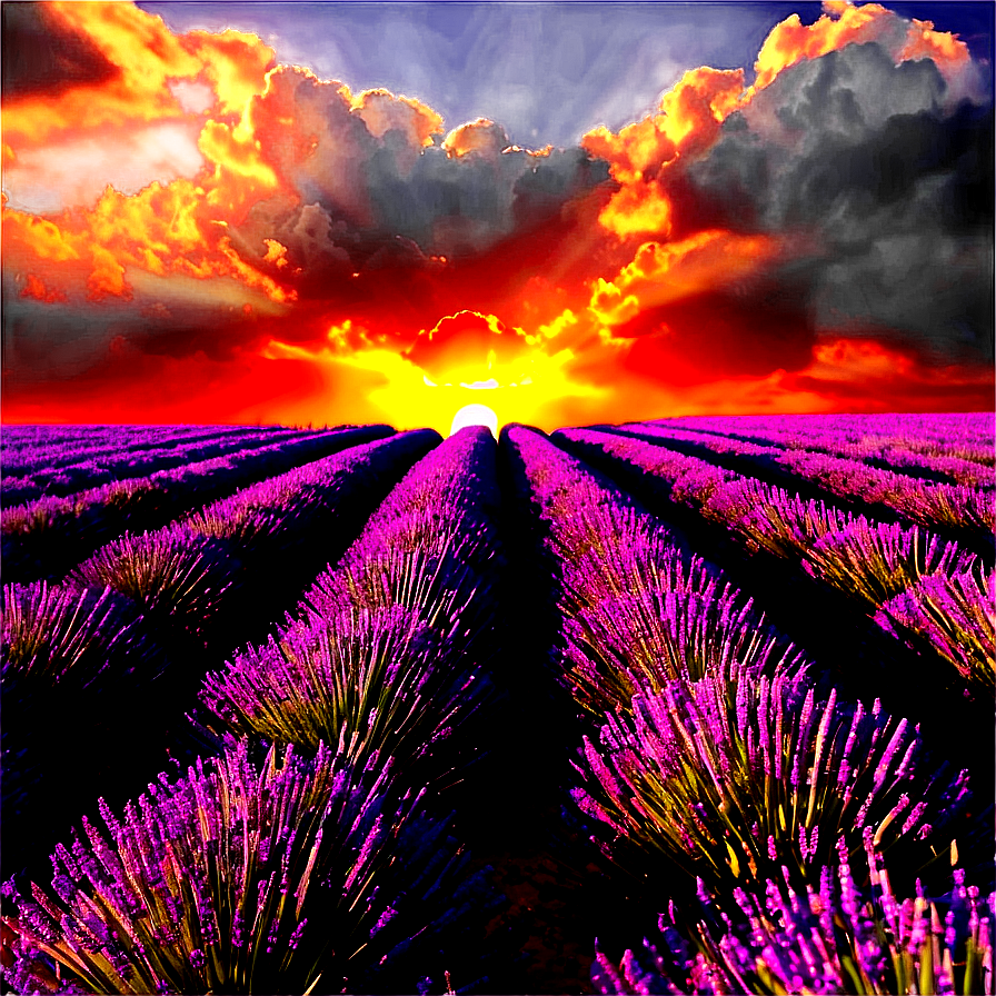 Lavender Field Sunset Png 06132024