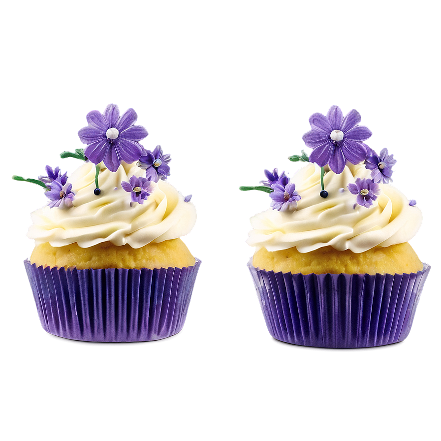 Lavender Frosted Cupcake Png Leo