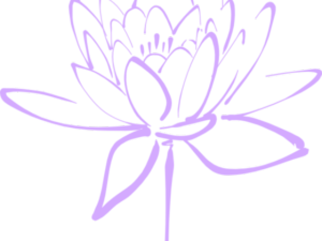 Lavender Outlined Flower Drawing