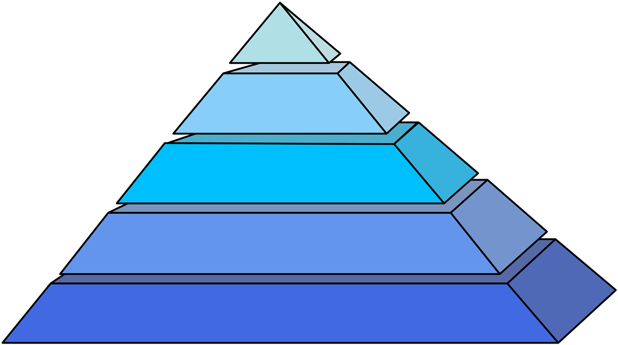 Layered Blue Pyramids Graphic