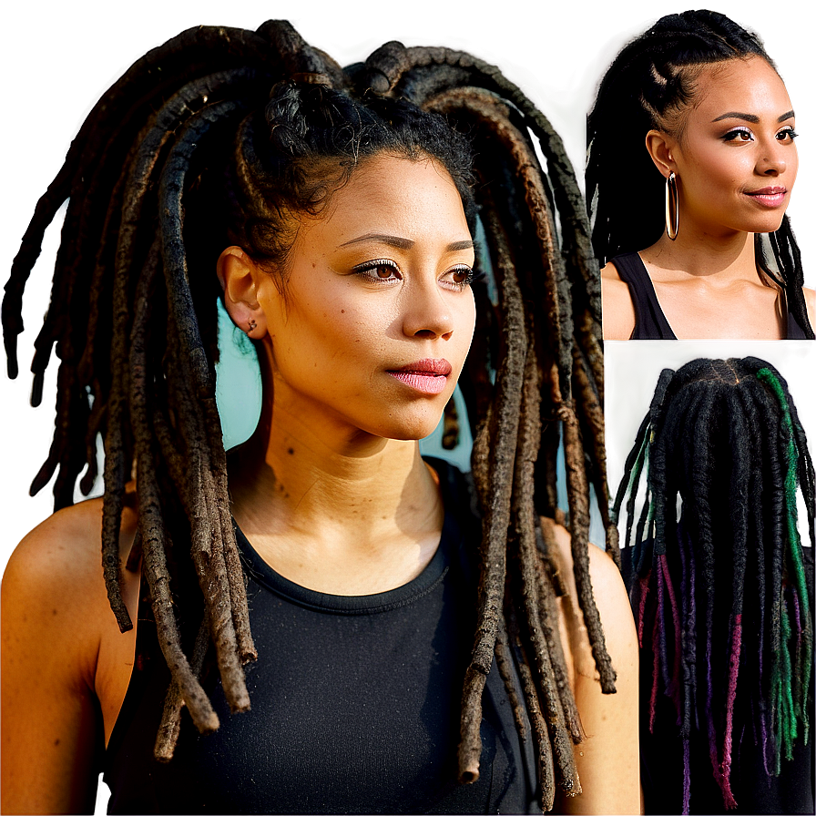 Layered Dreads Hairstyle Png Gje67