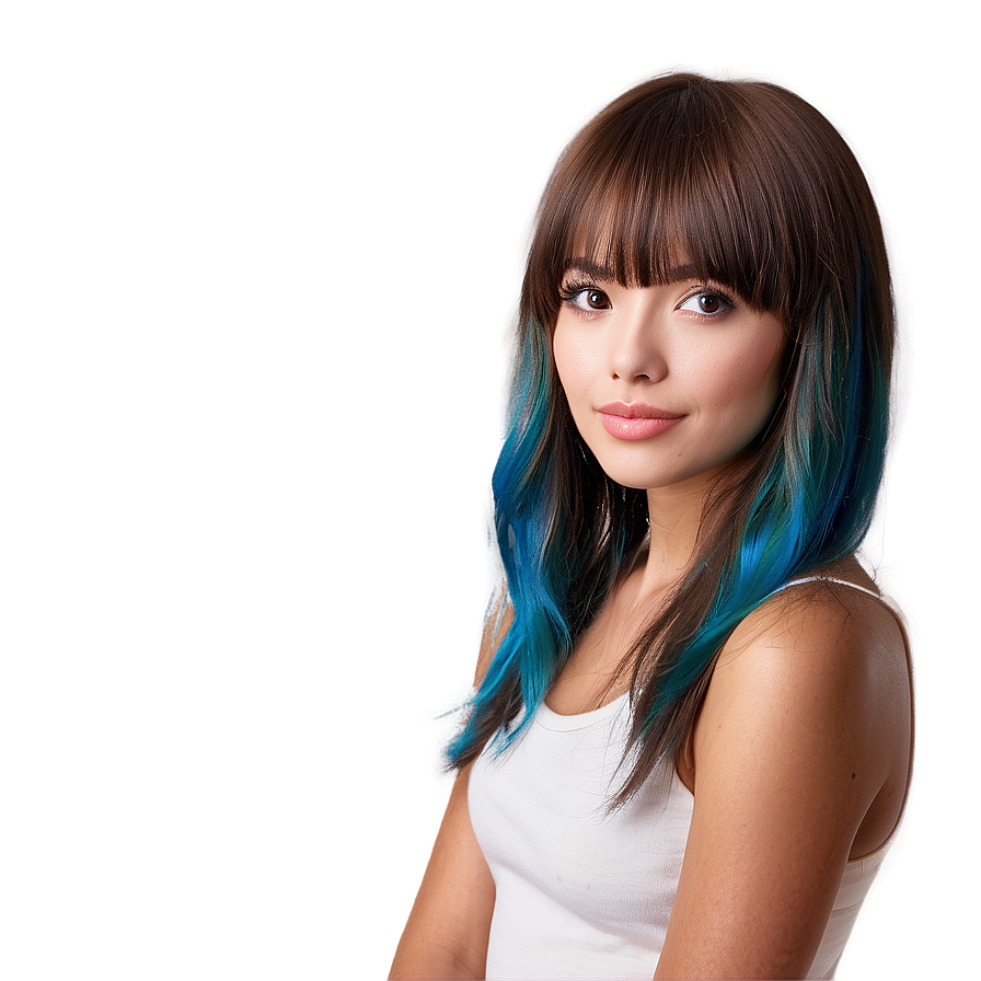 Layered Hair With Bangs Png Roq