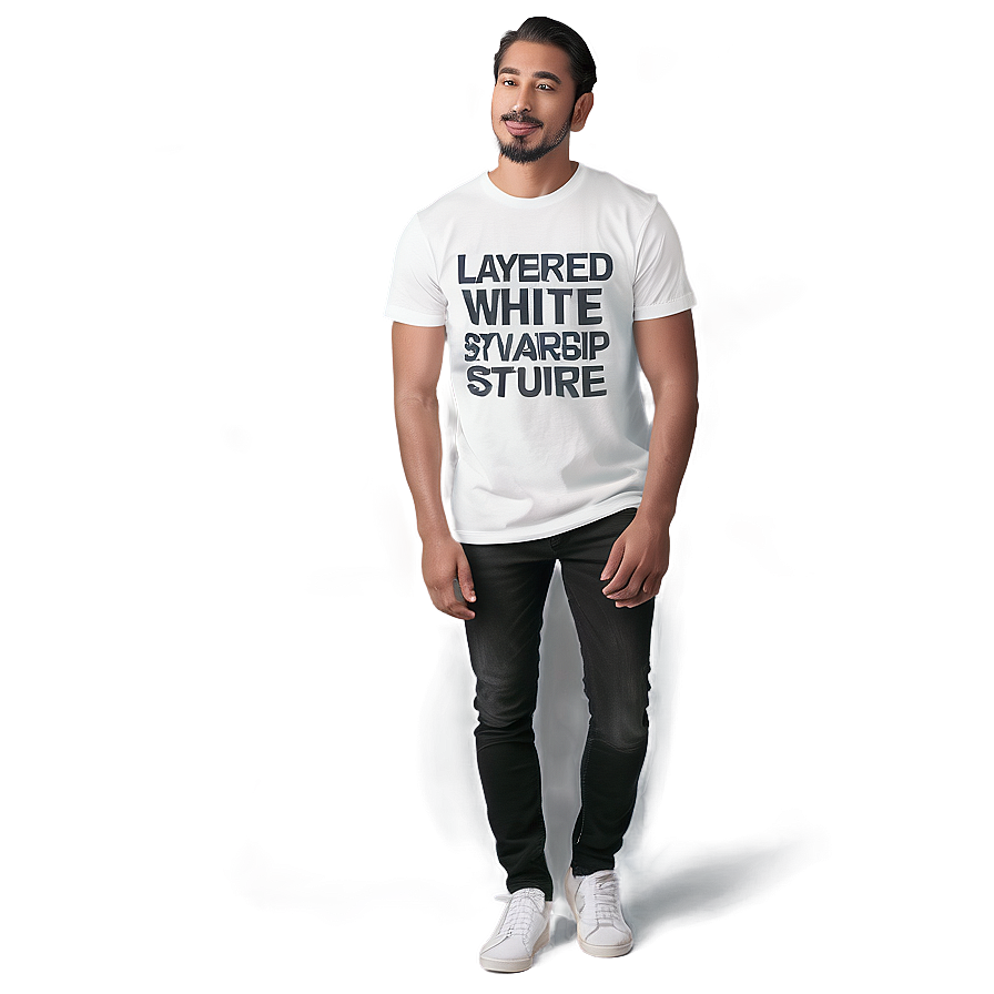 Layered White T-shirt Psd Mockup Png 06132024