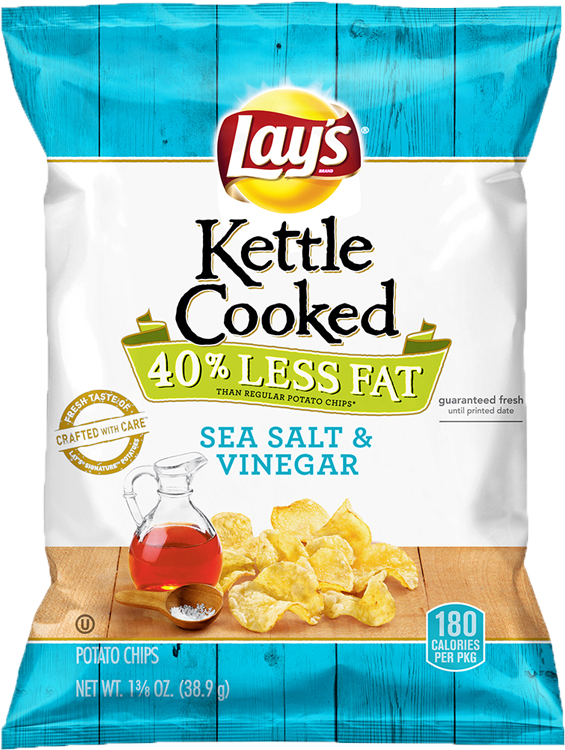 Lays Kettle Cooked Sea Salt Vinegar Chips Package