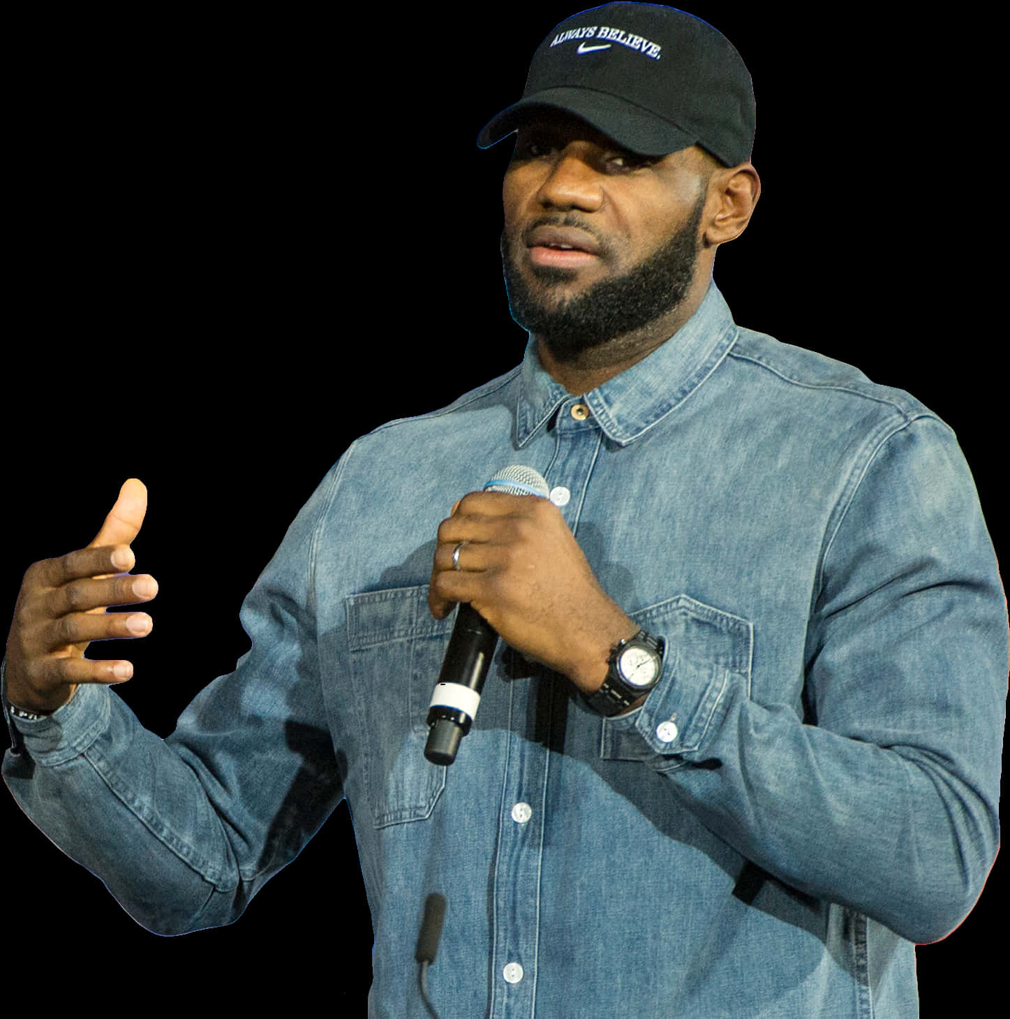 Le Bron James Speaking Event Denim Outfit