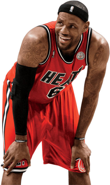 Le Bron Miami Heat Basketball Action Pose