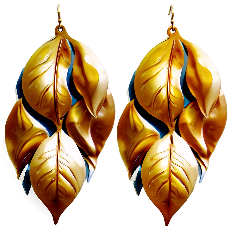 Leaf Design Earring Png Hhn