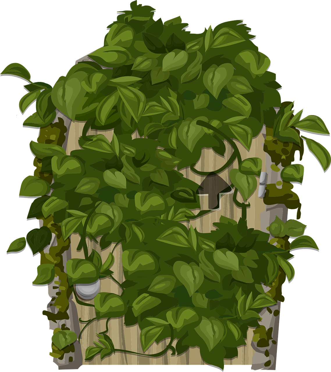 Leafy Camouflage House Vector