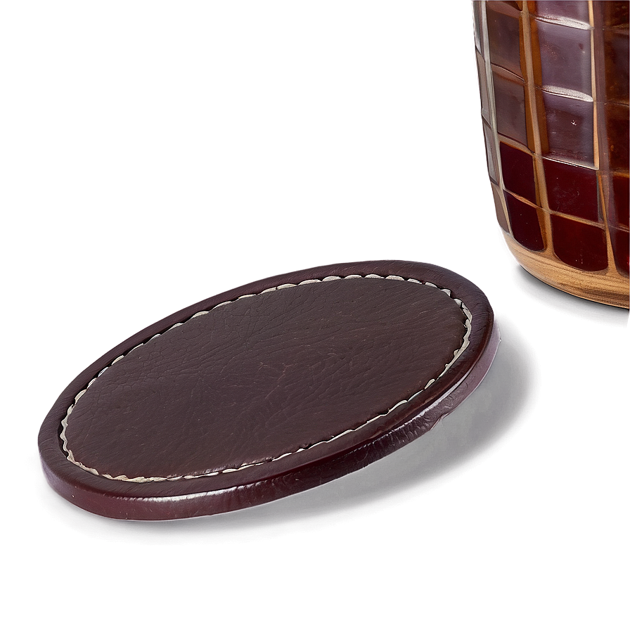 Leather Coaster Circle Png 06252024