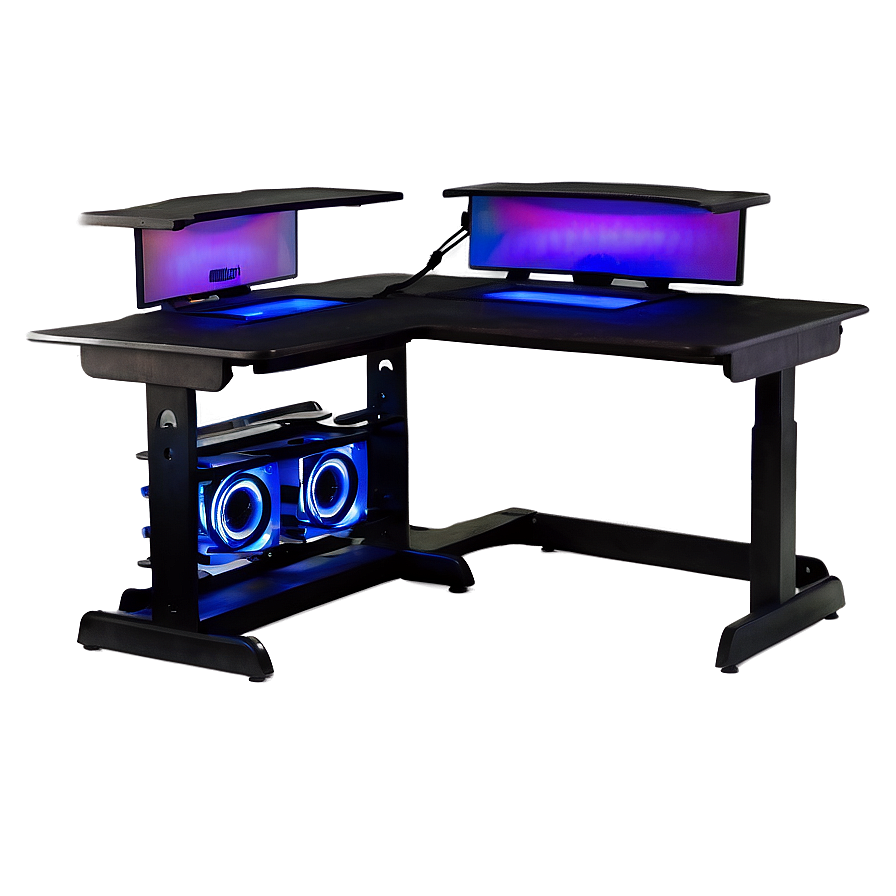 Led Gaming Desk Setup Png Fyj57