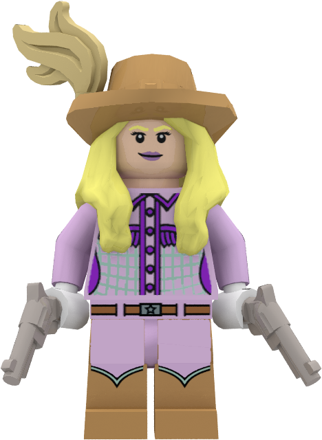 Lego Cowgirl Figure With Guns