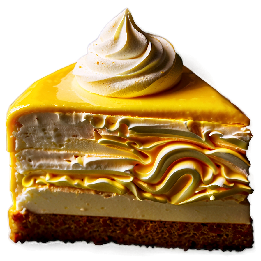 Lemon Meringue Cake Slice Png Jcx