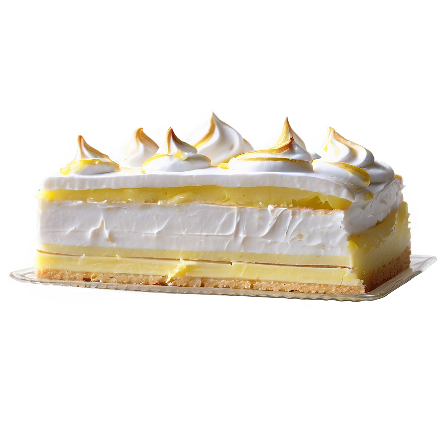 Lemon Meringue Cake Slice Png Rkj