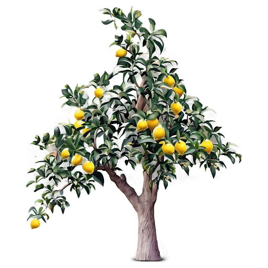 Lemon Tree With Birds Png 06212024