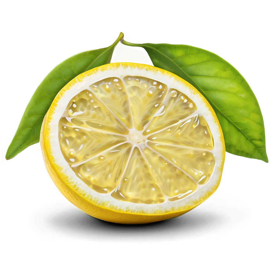 Lemon With Leaf Png Abh13