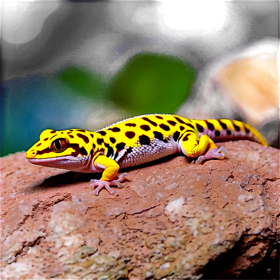 Leopard Gecko On Rock Png 06202024