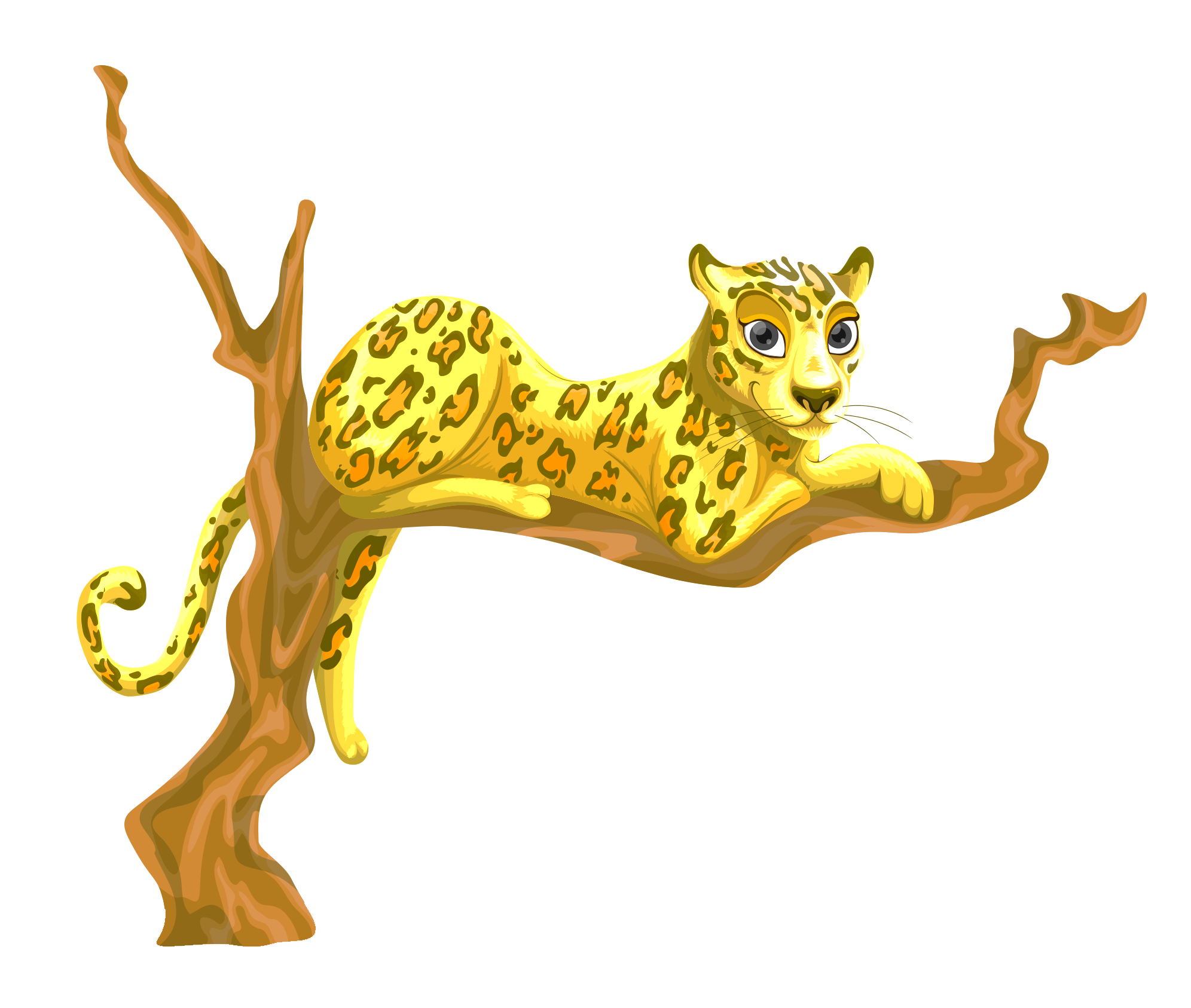 Leopard Loungingon Tree Branch