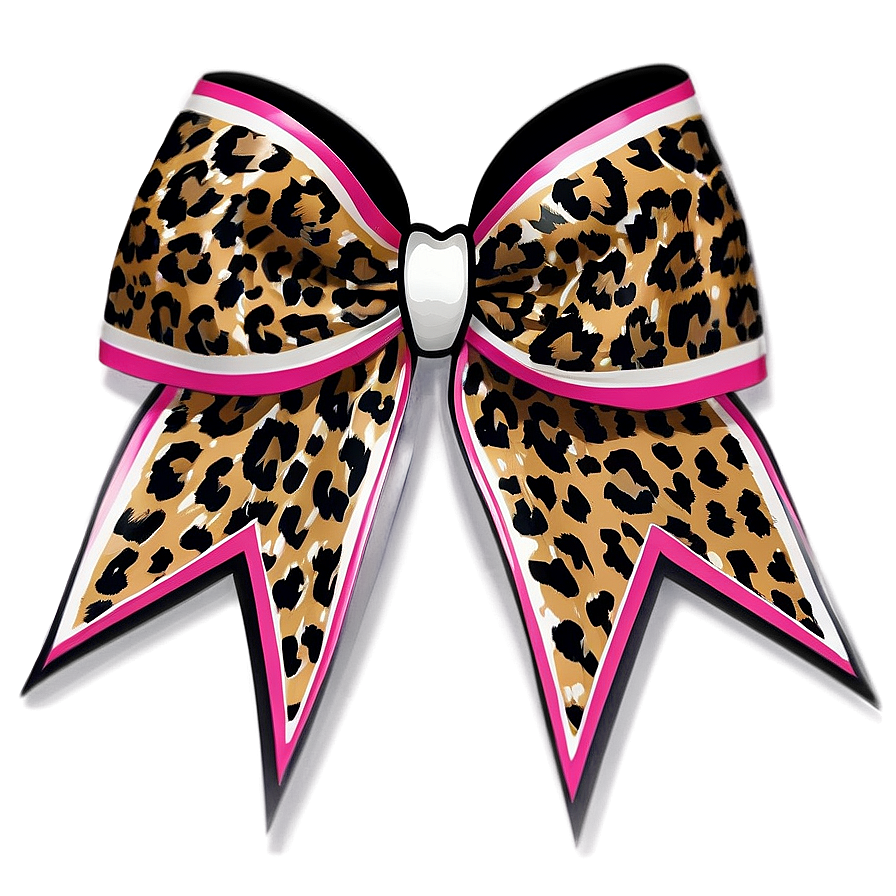 Leopard Print Cheer Bow Png Peu