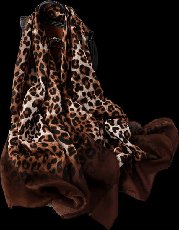 Leopard Print Scarfon Black Bag