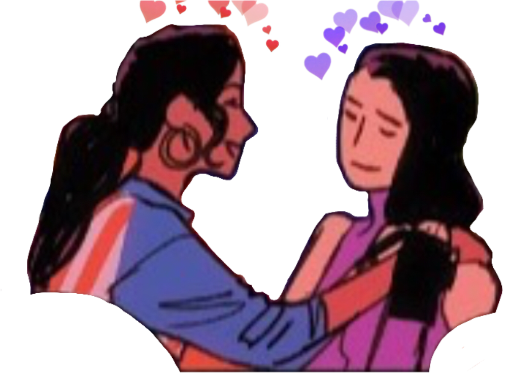 Lesbian Couple Cartoon Love