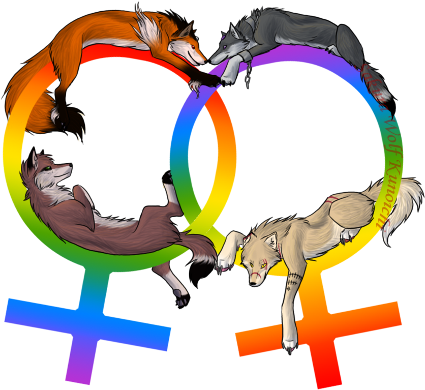 Lesbian Pride Foxes Art