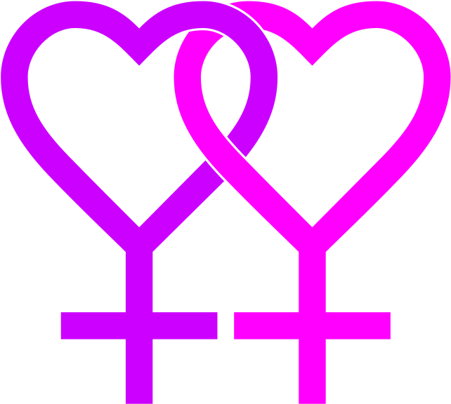 Lesbian Pride Heart Symbol